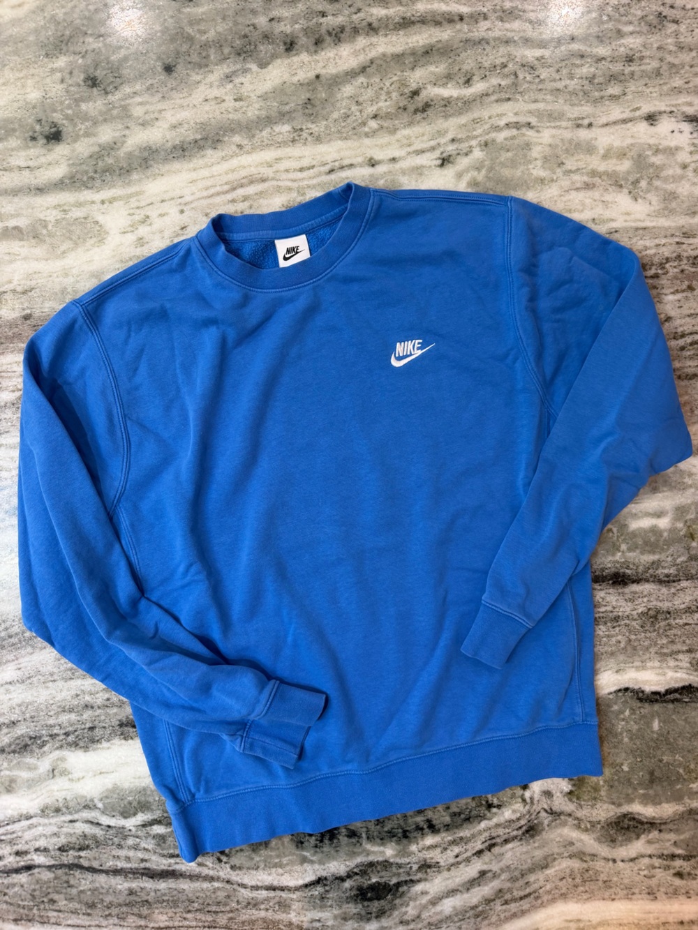 Nike Royal Blue Women's Crewneck Sweatshirt with White Swoosh